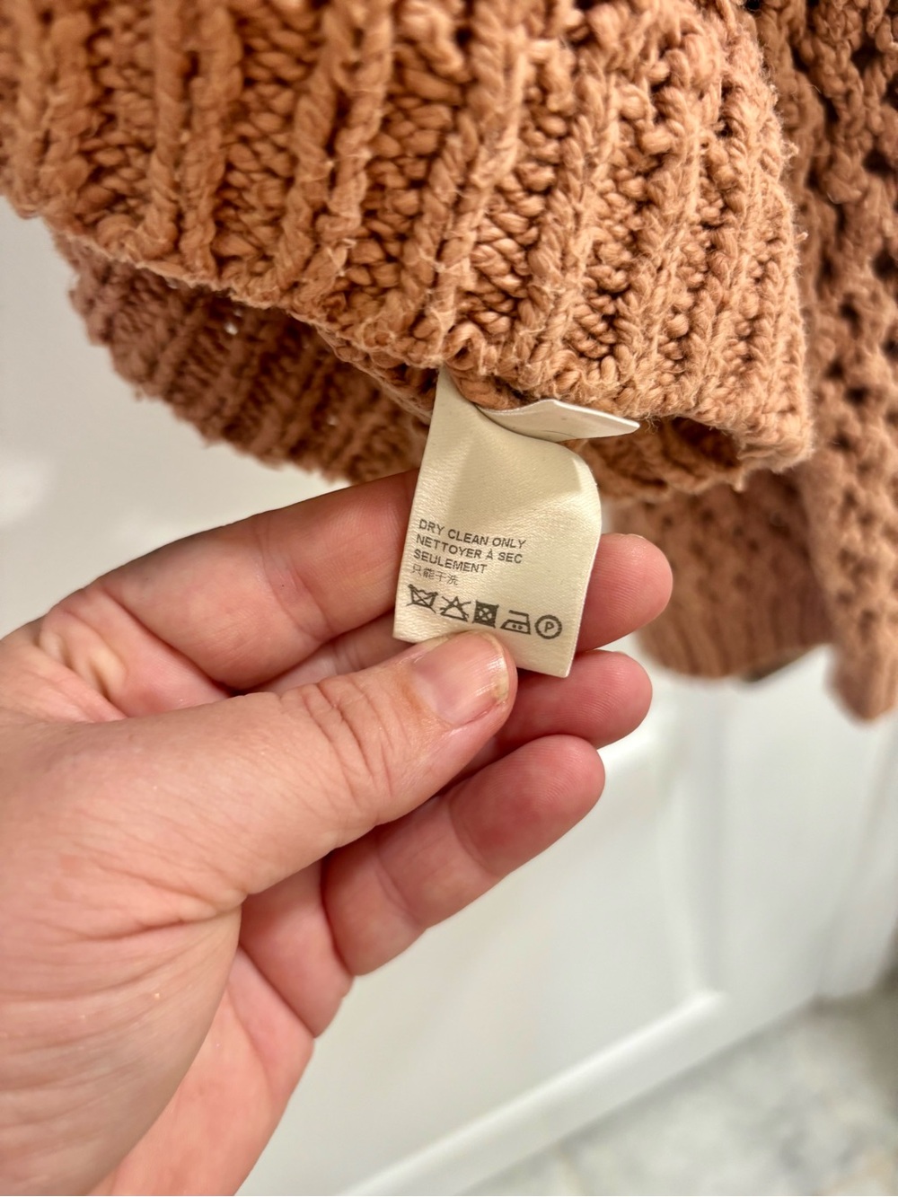 Free People Open-Knit Cropped Turtleneck Sweater - Dusty Rose - Picture 5 of 9